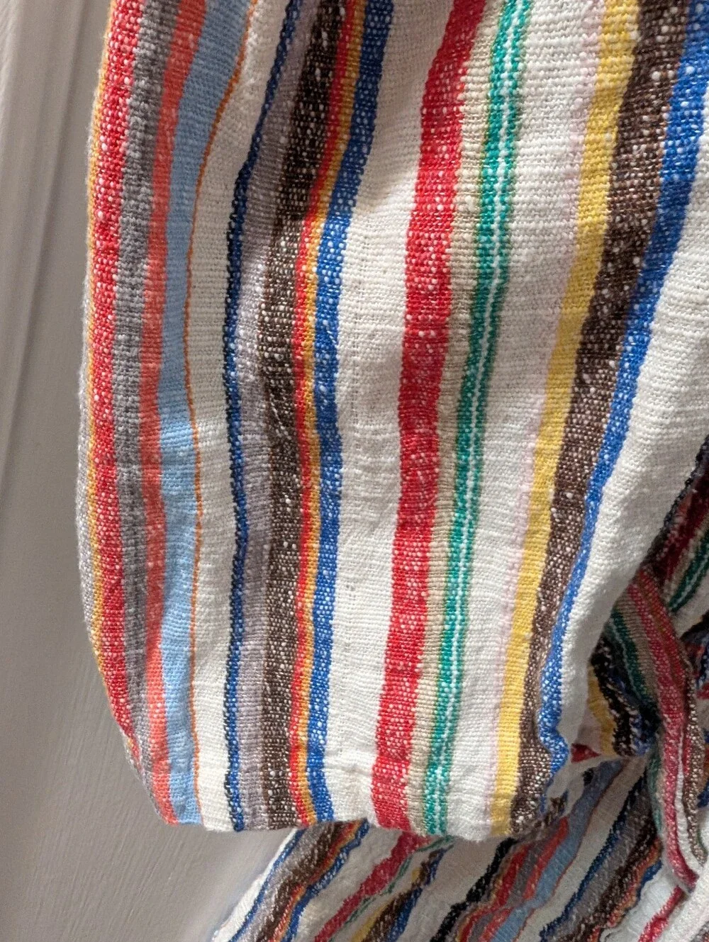 Odd Bird Mini-Me Robe Long Sleeve Hood Rainbow Stripe Cotton Kids Sz L Age 9/10